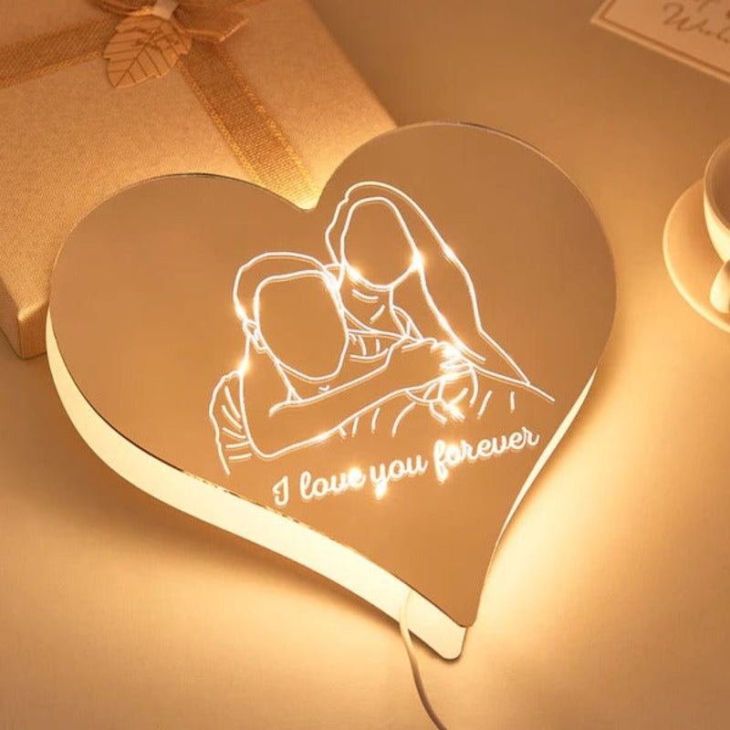 Custom Photo Mirror LED Night Light  Name Mirror   