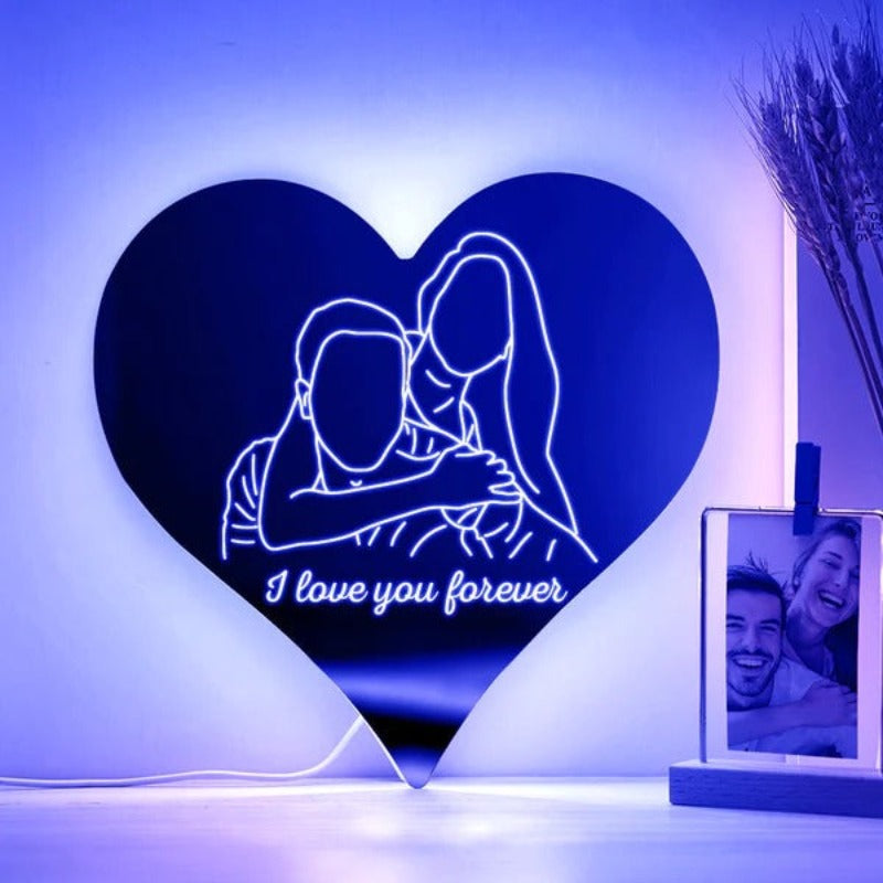 Custom Photo Mirror LED Night Light  Name Mirror 7 Colour Night Light  