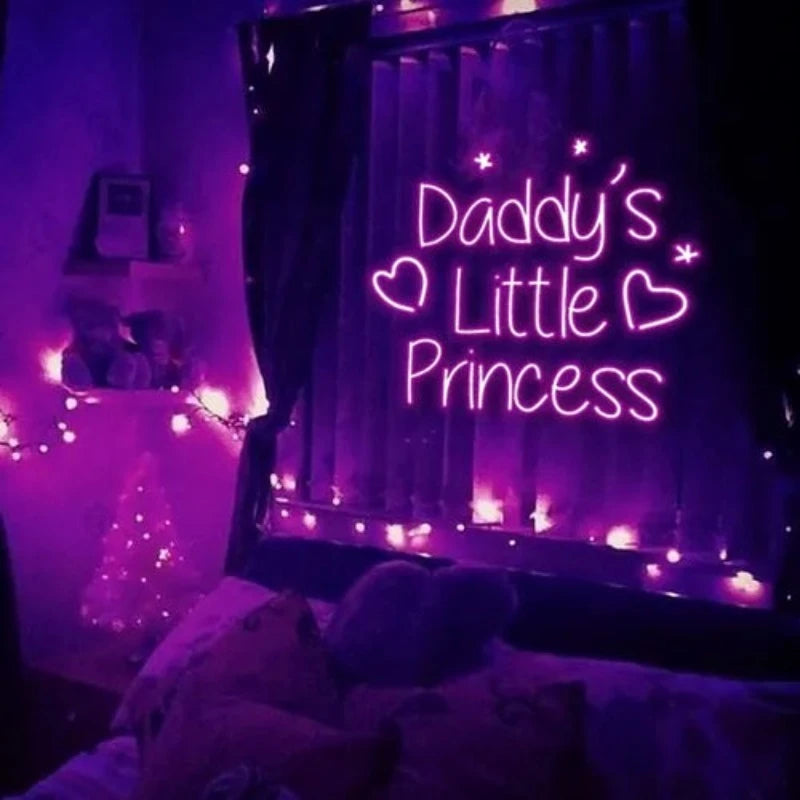 Daddys Little Princess Neon Sign  Personalized Mirror S  