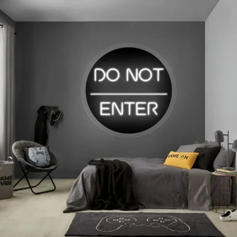 Do Not Enter Neon Sign  Personalized Mirror S  