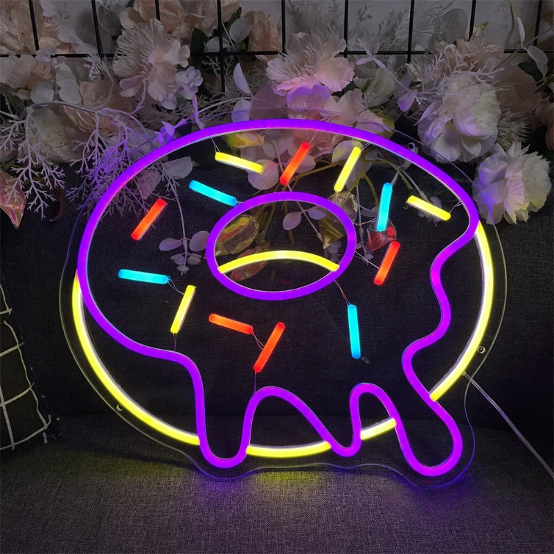 Doughnut Led Neon Sign  Personalized Mirror   