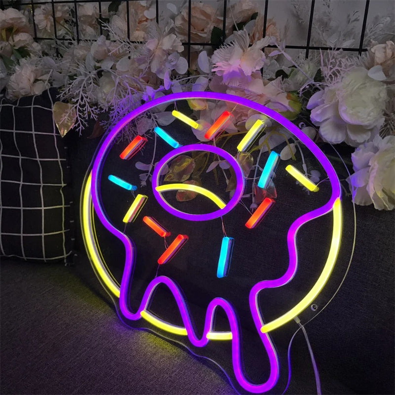 Doughnut Led Neon Sign  Personalized Mirror   