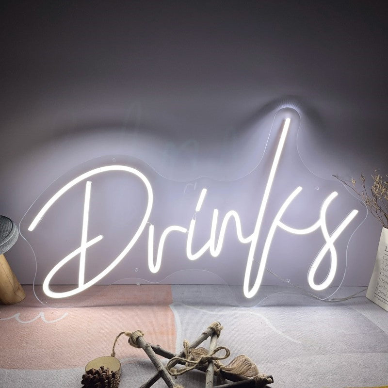 Elegant Neon Script Beverage Sign  Personalized Mirror 40  