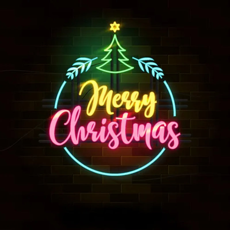 Festive Season Neon Light  Personalized Mirror S  