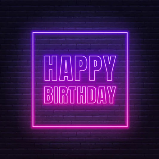 Framed Happy Birthday Neon Sign  Personalized Mirror S  