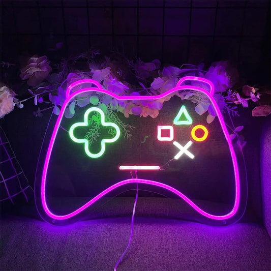 Gaming Room Neon Sign LED Lights  Personalized Mirror   