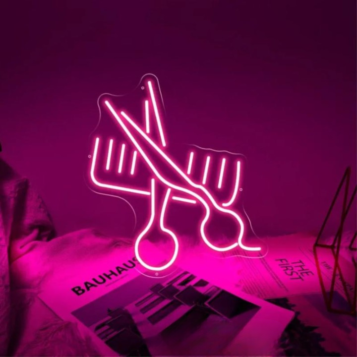 Shop Scissor Neon Sign  Personalized Mirror   