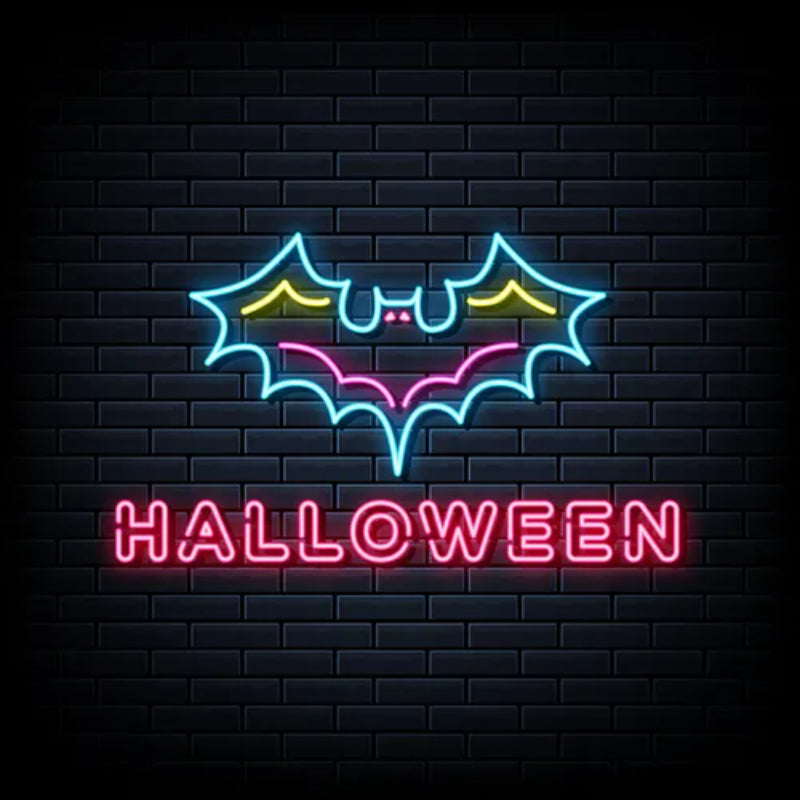 Halloween Bat Neon Sign  Personalized Mirror S  