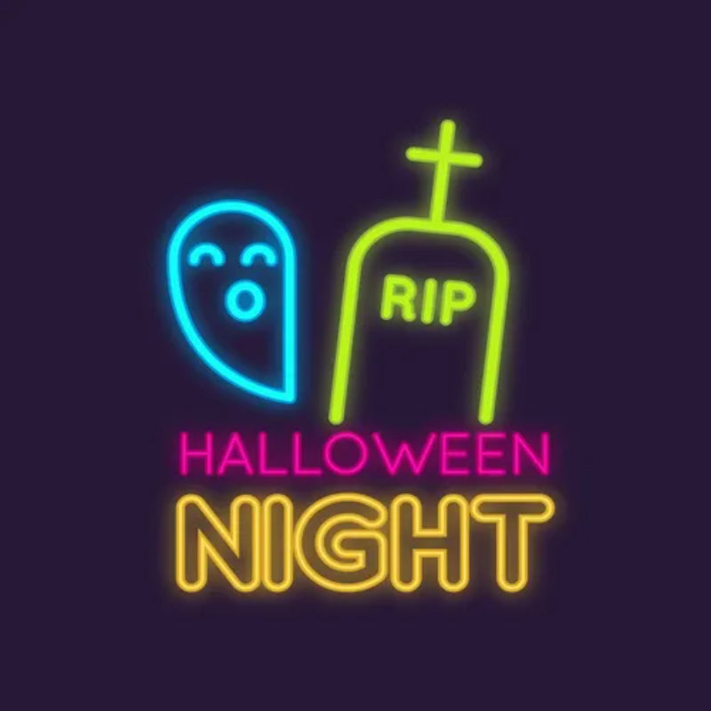 Halloween Night Neon Sign  Personalized Mirror S  