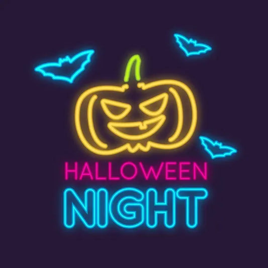 Halloween Night Pumpkin Neon Sign  Personalized Mirror S  