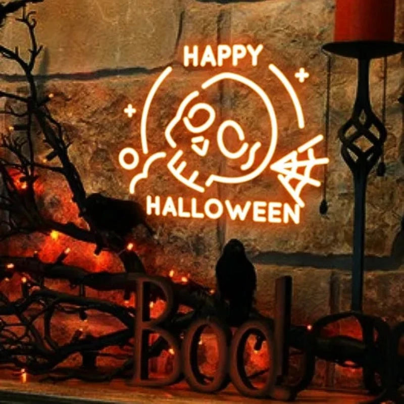 Happy Halloween Decorative Neon Sign  Personalized Mirror S  