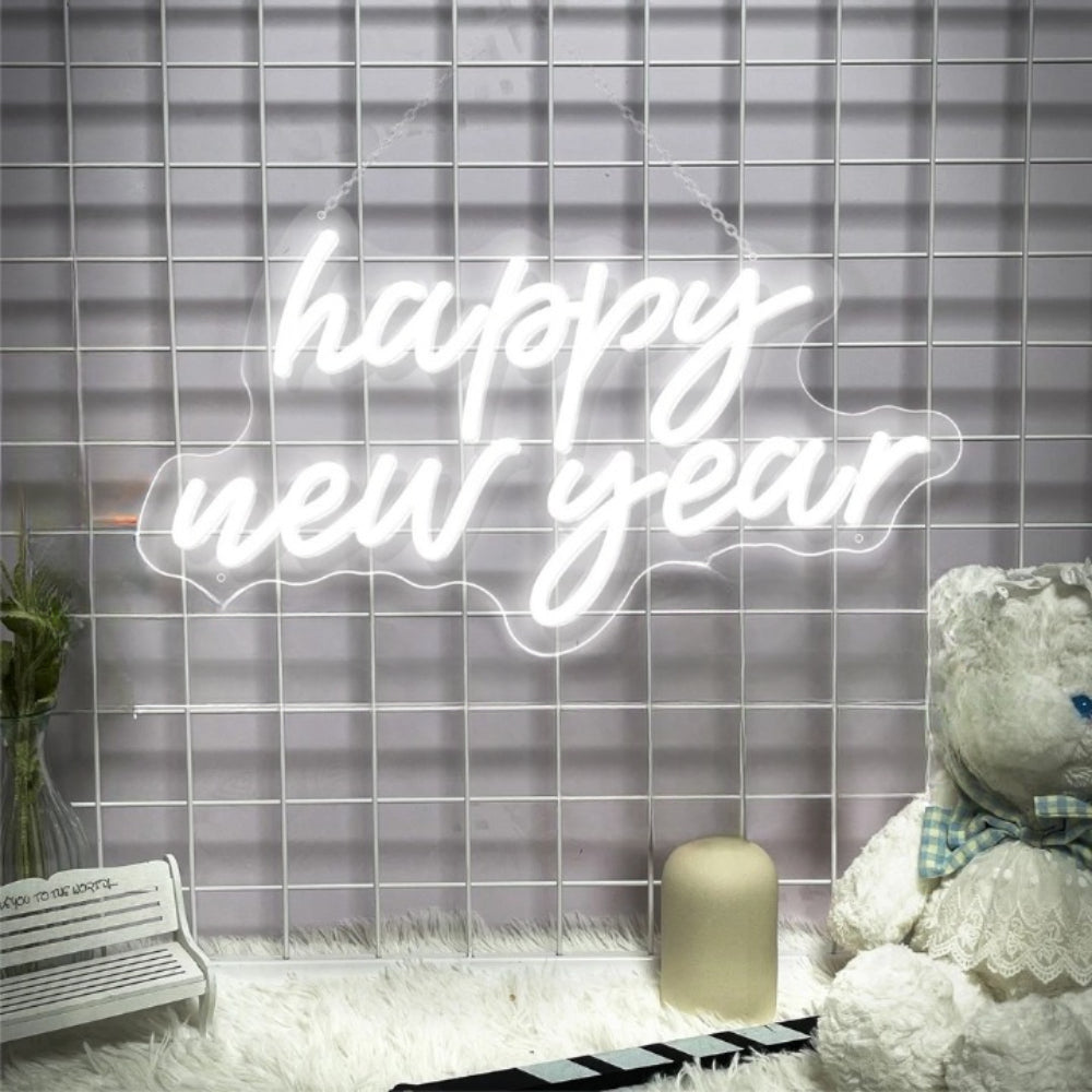 Luminous Beginnings Neon Sign Led  Personalized Mirror White New Year 2 