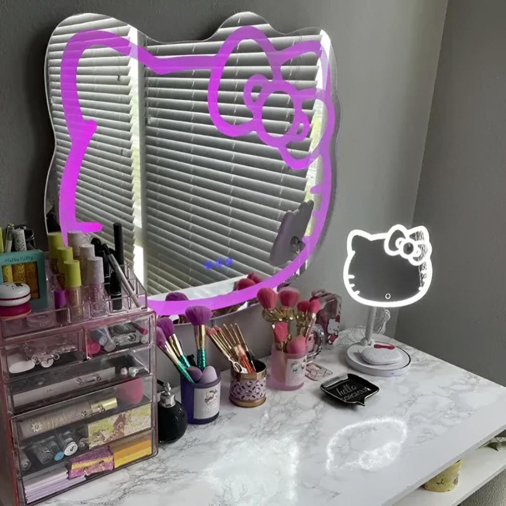 Hello Kitty LED Vanity Mirror With Adjustable Lighting Personalized Mirror