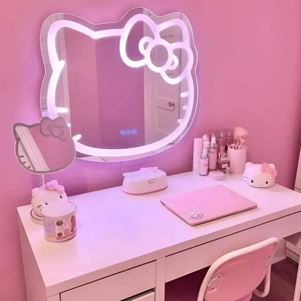 Hello Kitty LED Vanity Mirror With Adjustable Lighting Personalized Mirror