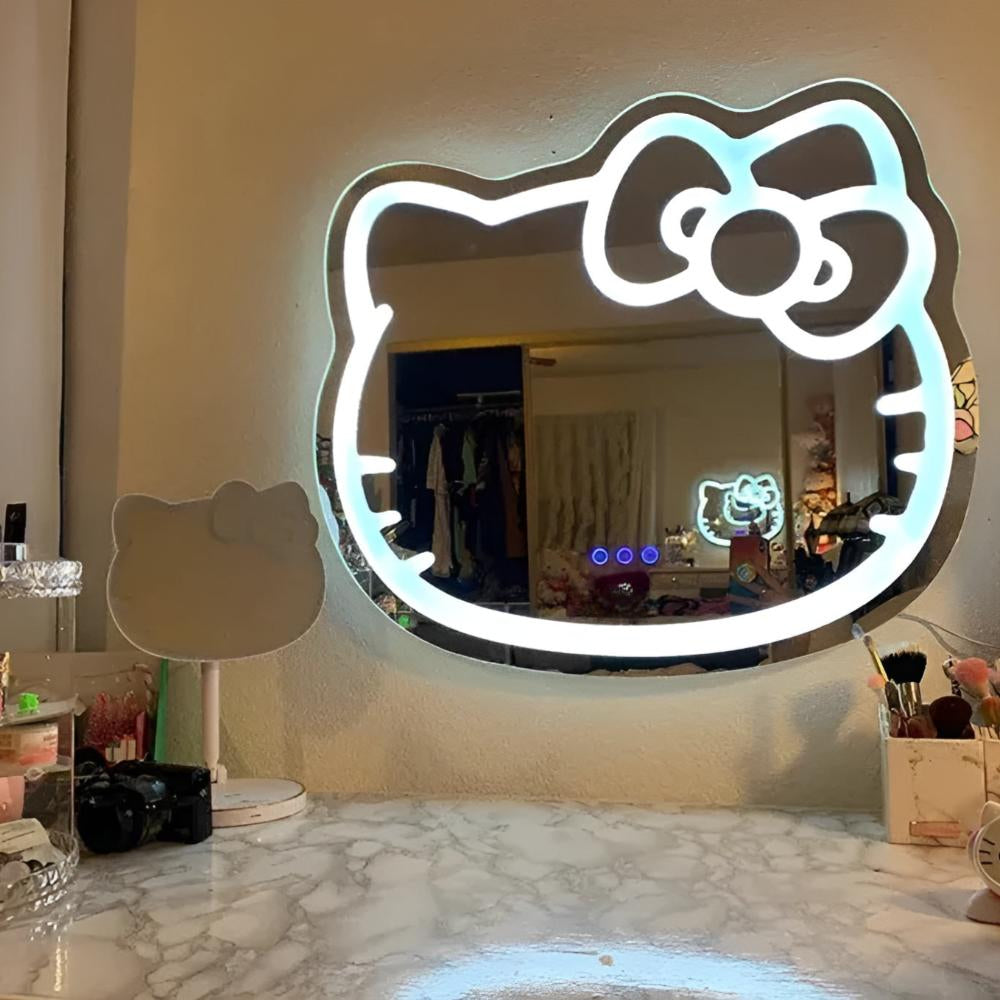 Hello Kitty LED Vanity Mirror With Adjustable Lighting Personalized Mirror