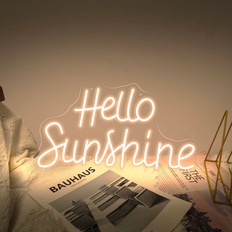 Hello Sunshine Neon Led Sign  Personalized Mirror   