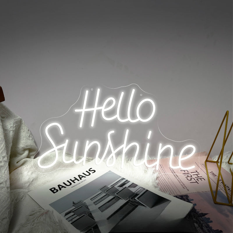 Hello Sunshine Neon Led Sign  Personalized Mirror 50x27 CM  