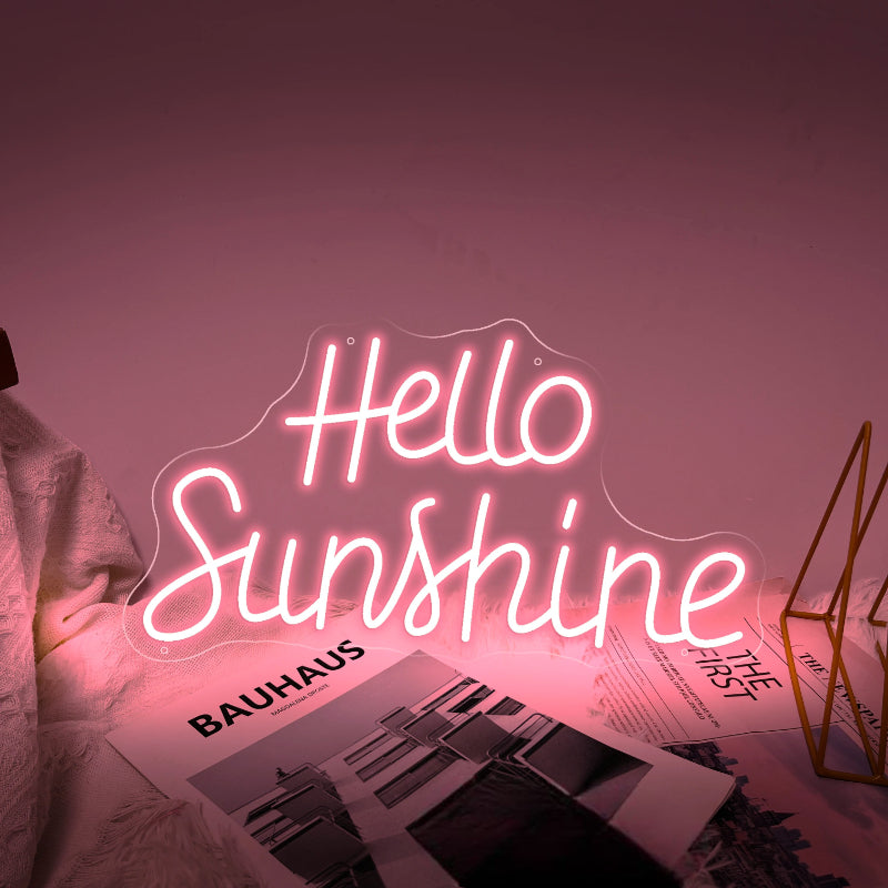 Hello Sunshine Neon Led Sign  Personalized Mirror   