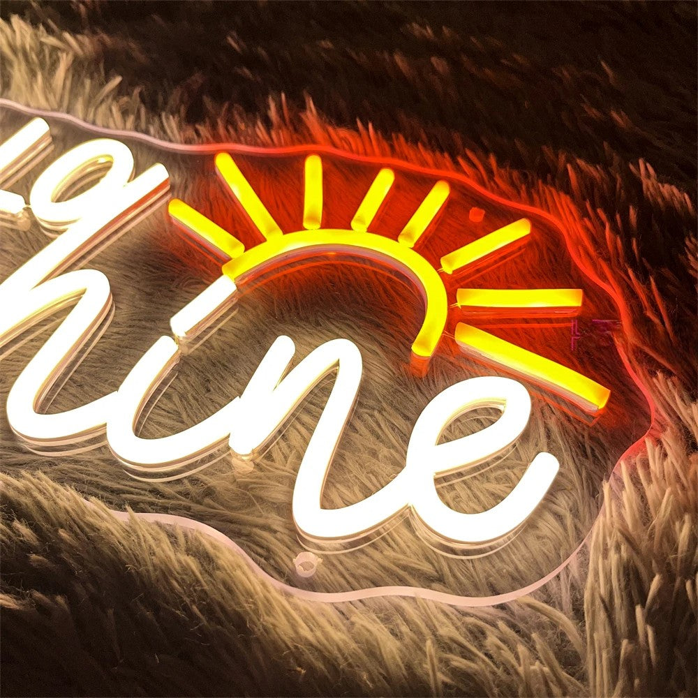 Hello Sunshine Neon Led Sign  Personalized Mirror   