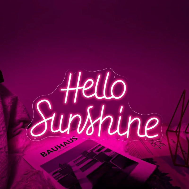 Hello Sunshine Neon Led Sign  Personalized Mirror   