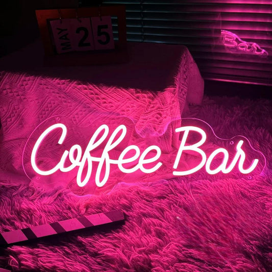 Illuminated Coffee Neon Sign  Personalized Mirror   