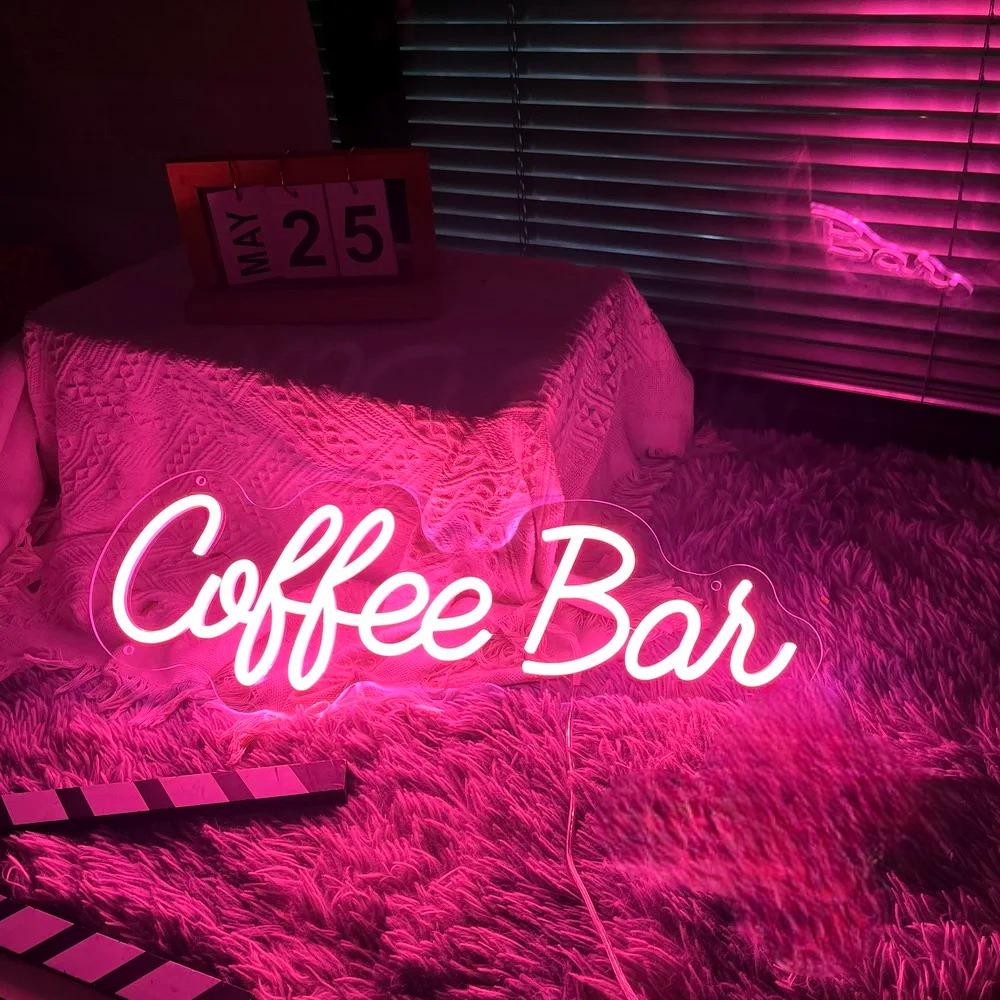 Illuminated Coffee Neon Sign  Personalized Mirror   