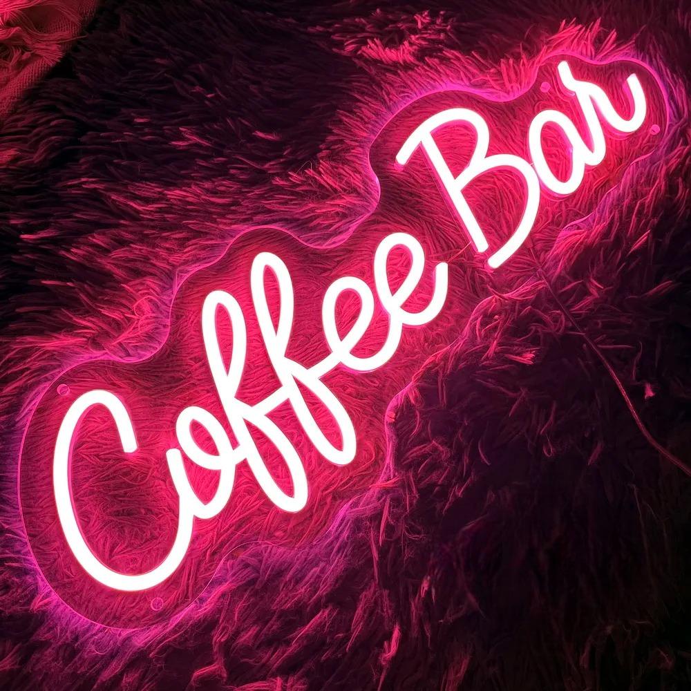 Illuminated Coffee Neon Sign  Personalized Mirror   