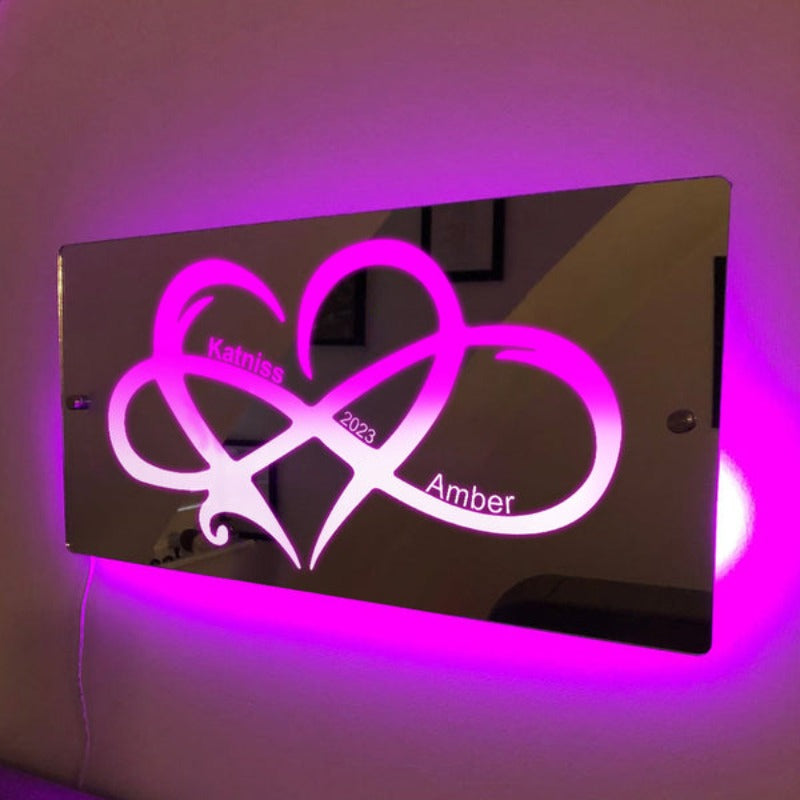 Infinity Themed Custom LED Light Mirror  Name Mirror   