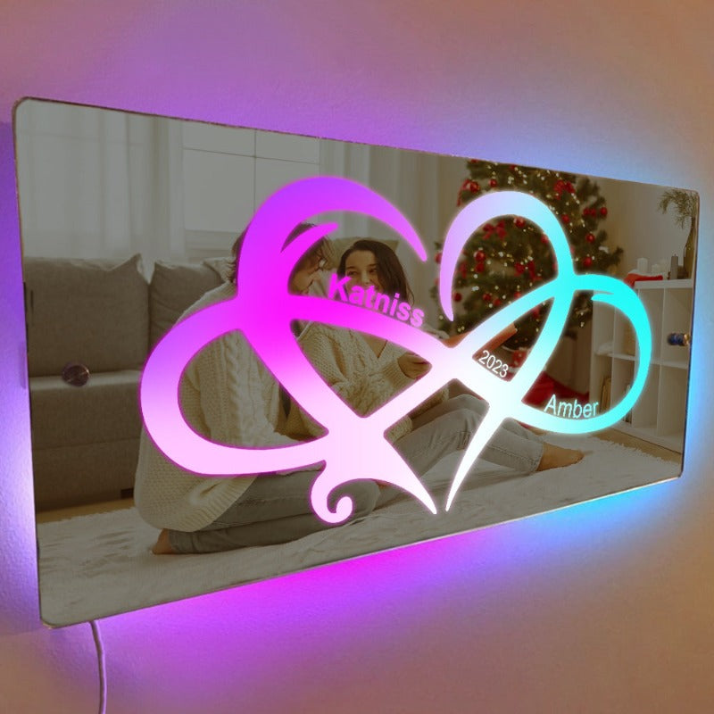 Infinity Themed Custom LED Light Mirror  Name Mirror Without Remote 300mmx150mm 