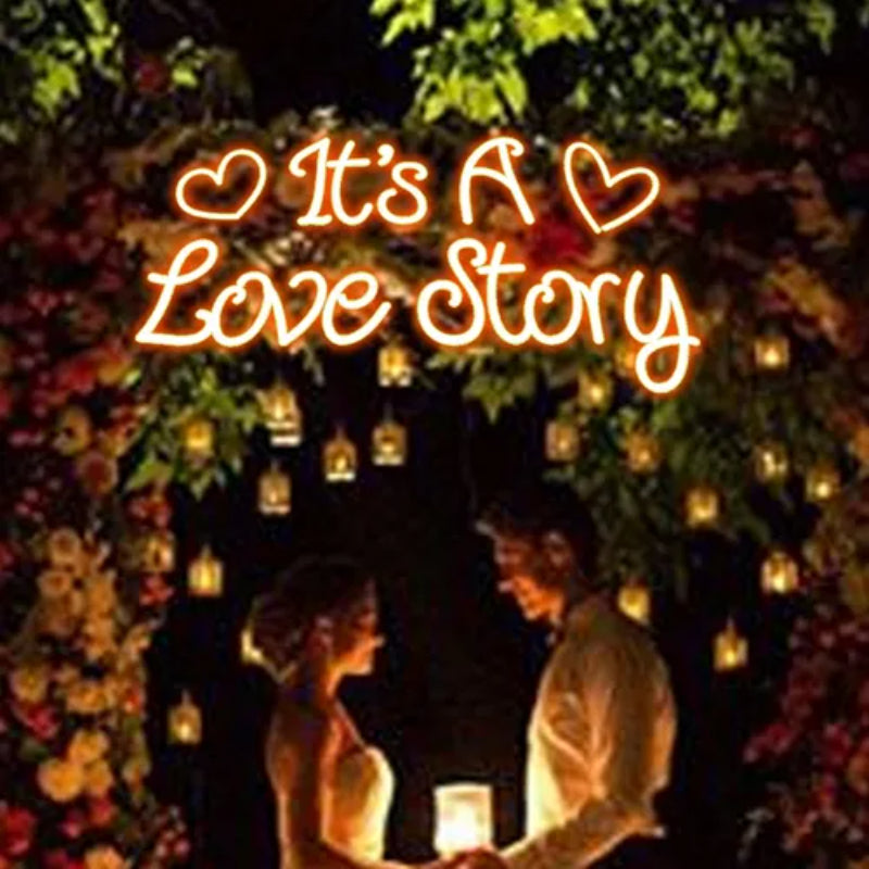 Its A Love Story Neon Sign  Personalized Mirror S  