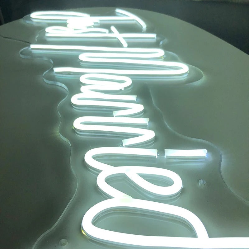 Just Married Neon Led Sign  Personalized Mirror   