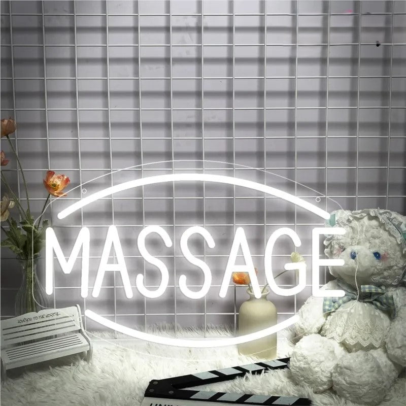 LED Light Massage Neon Sign  Personalized Mirror White 40X24.5 CM 