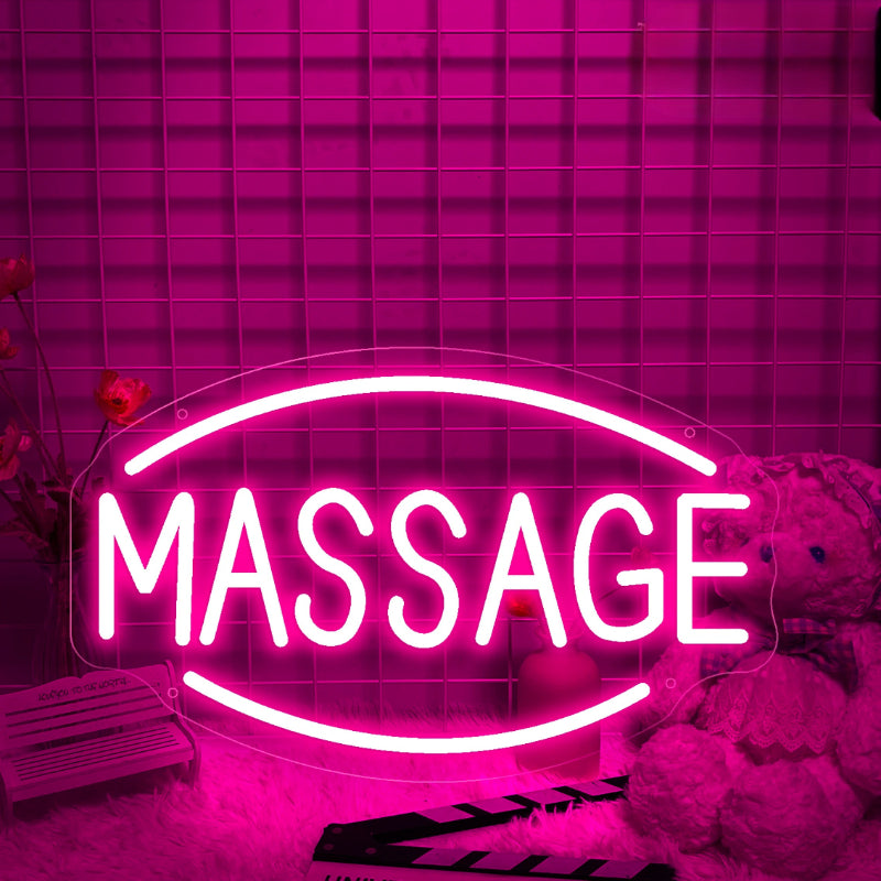 LED Light Massage Neon Sign  Personalized Mirror Pink 40X24.5 CM 