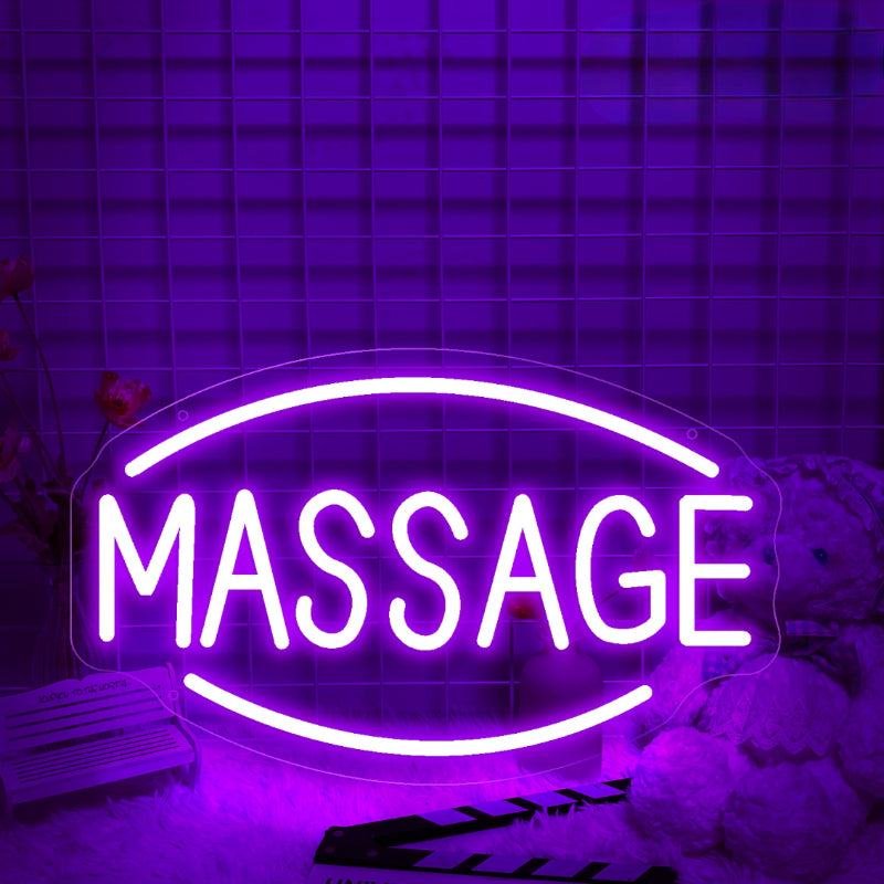 LED Light Massage Neon Sign  Personalized Mirror Purple 40X24.5 CM 