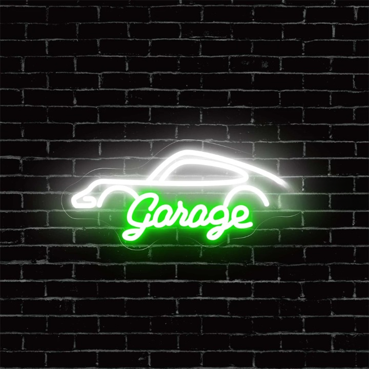 Lustrous Auto Essence Garage Neon Sign  Personalized Mirror Green 40x18 