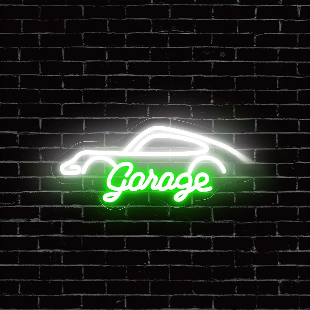 LED Neon Sign Garage Car  Personalized Mirror Green  