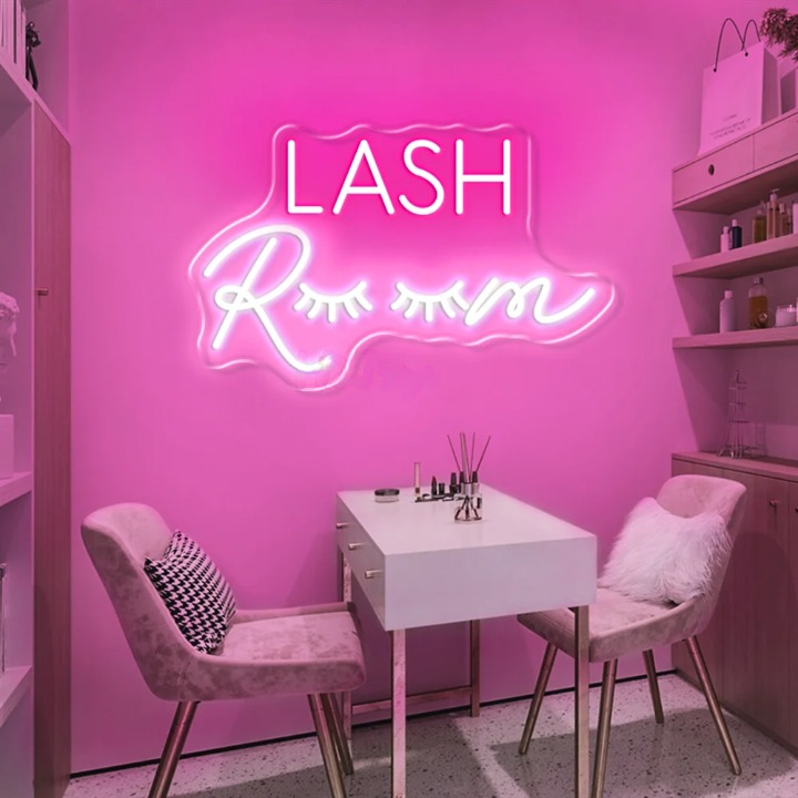 Glowing Aesthetic Lash Room LED Neon Sign  Personalized Mirror   