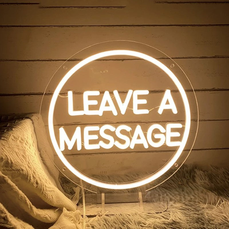 Leave A Message Led Neon Sign  Personalized Mirror 30x32cm  