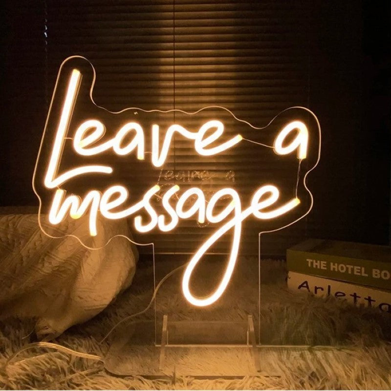 Leave A Message Led Neon Sign  Personalized Mirror 30x30cm  