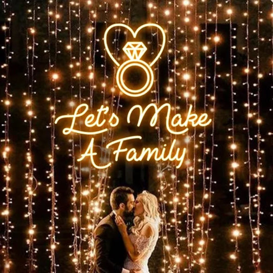 Lets Make A Family Neon Sign  Personalized Mirror S  