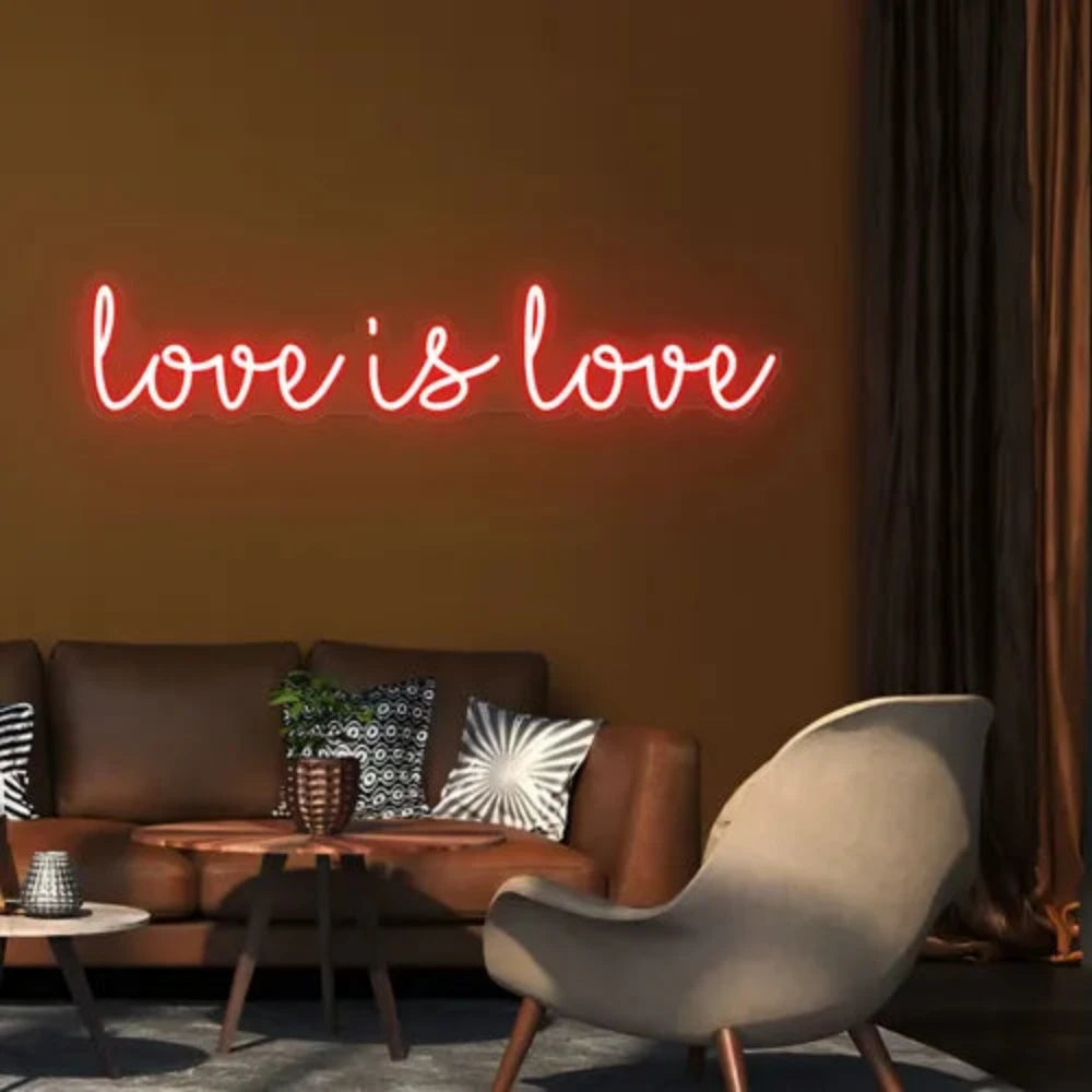 Love Is Love Neon Sign  Personalized Mirror S  