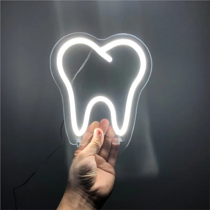 Luminous Dental Neon Light Accent Lamp  Personalized Mirror White  