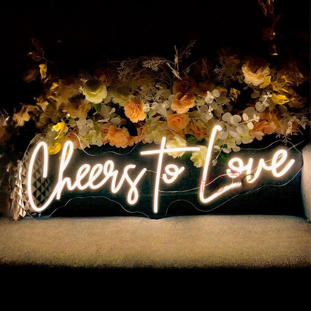 Luminous Expressions Neon LED  Personalized Mirror Cheers To Love  