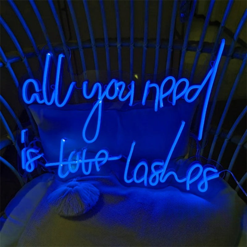 Luminous Lash Lounge Neon Sign LED  Personalized Mirror   