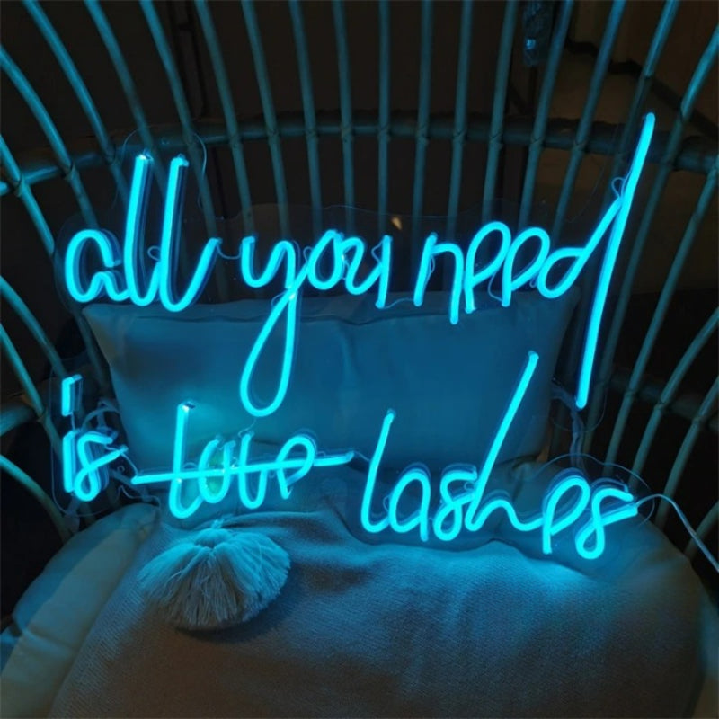 Luminous Lash Lounge Neon Sign LED  Personalized Mirror   