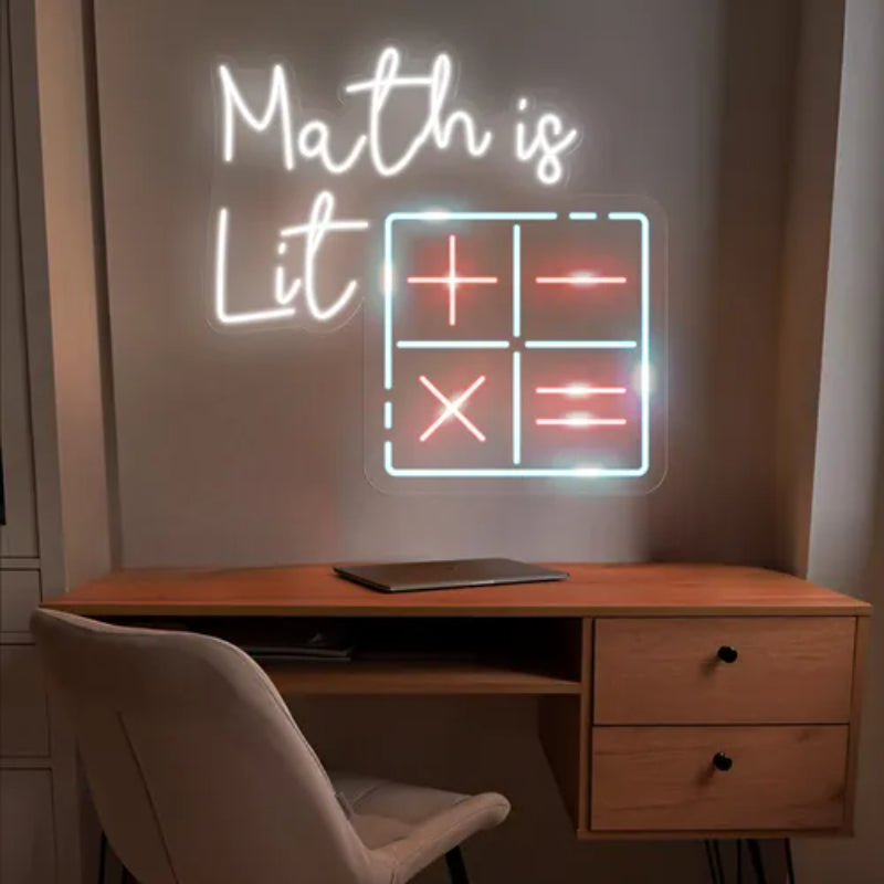 Math Is Lit Neon Sign  Personalized Mirror S  