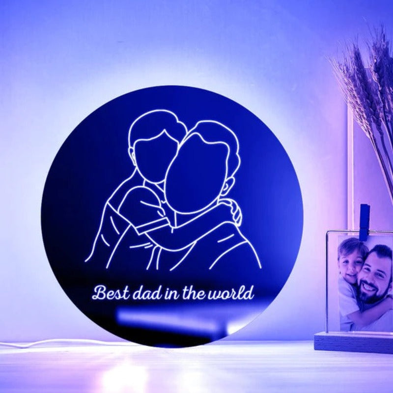 Mirror LED Night Light with Personalized Photo  Name Mirror 7 Colour Night Light  