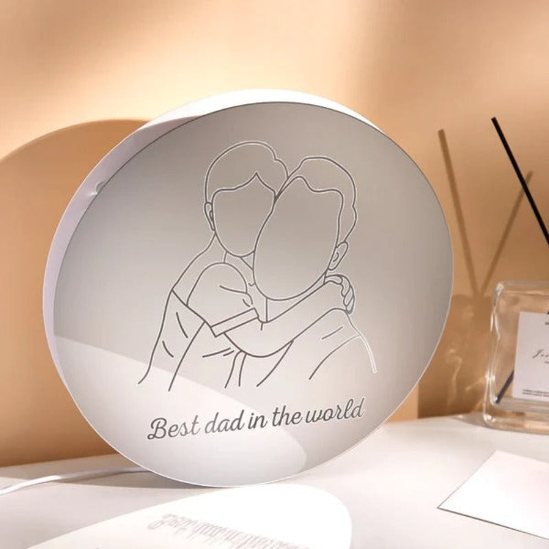 Mirror LED Night Light with Personalized Photo  Name Mirror   