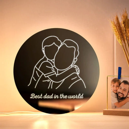 Mirror LED Night Light with Personalized Photo  Name Mirror Night Light  