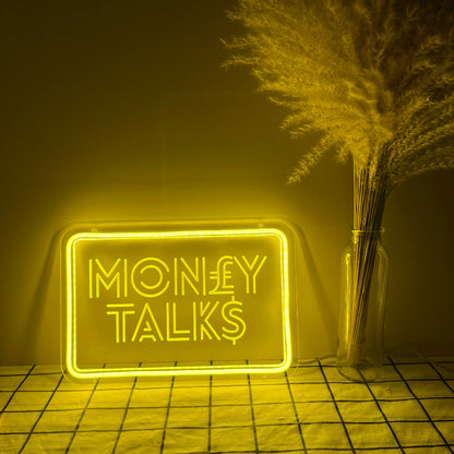 Money Talks Neon Led Sign  Personalized Mirror   